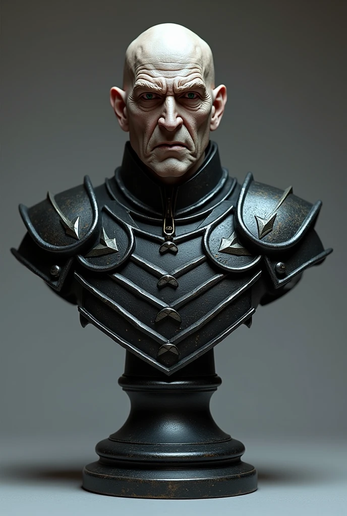 Bust of Sauron from The Lord of the Rings in his armor in the shape of a chess piece 