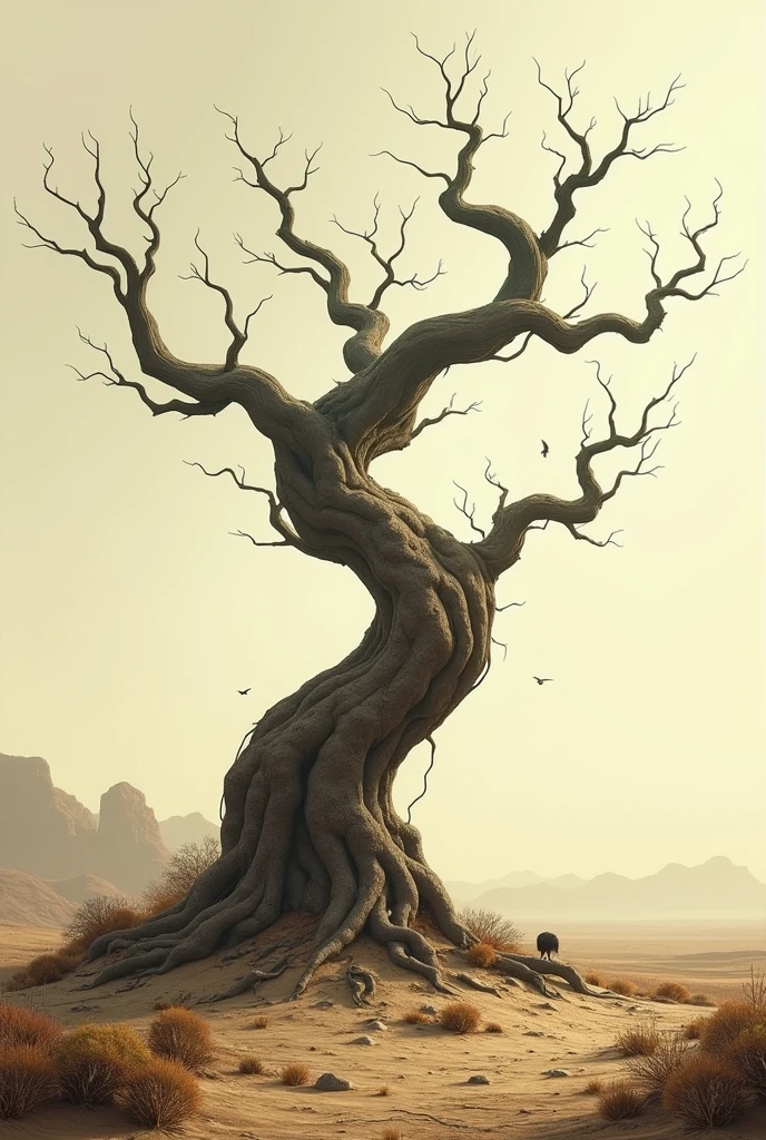 Create an image of a dry tree
