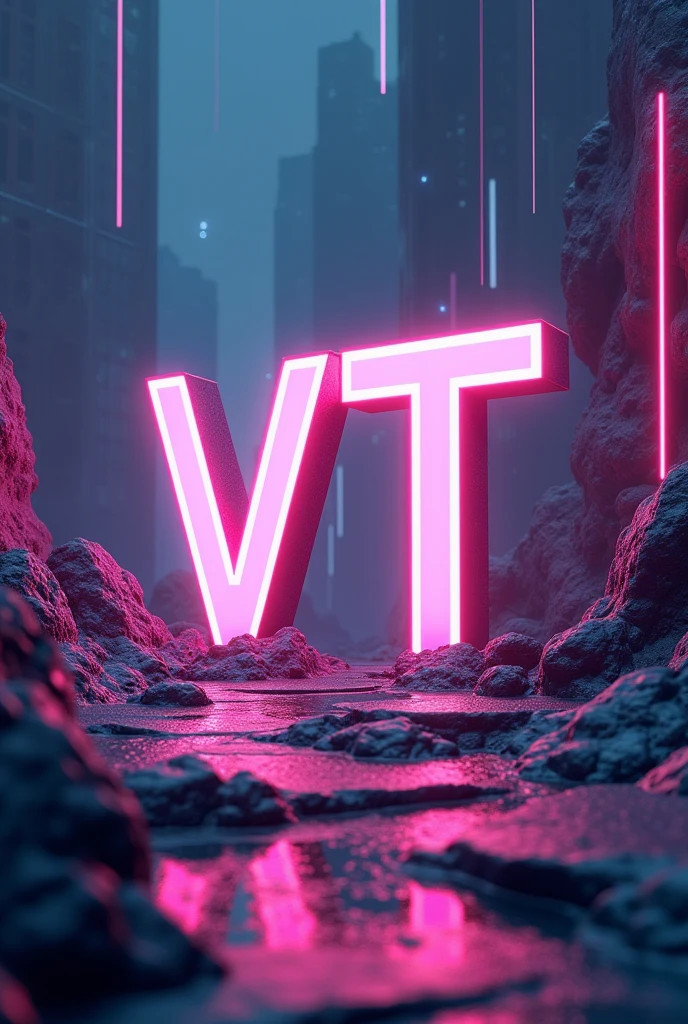 Background for a games channel with the letters "vt"