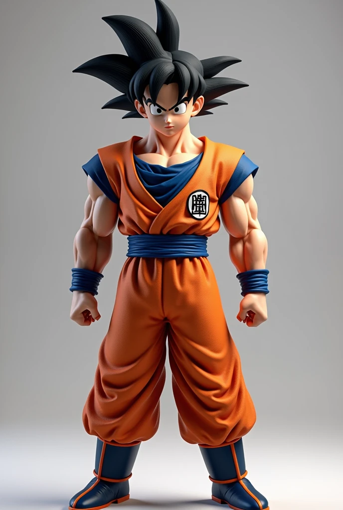 Goku from Dragon Ball Super in detailed 3D, looking at the camera in ultra HD