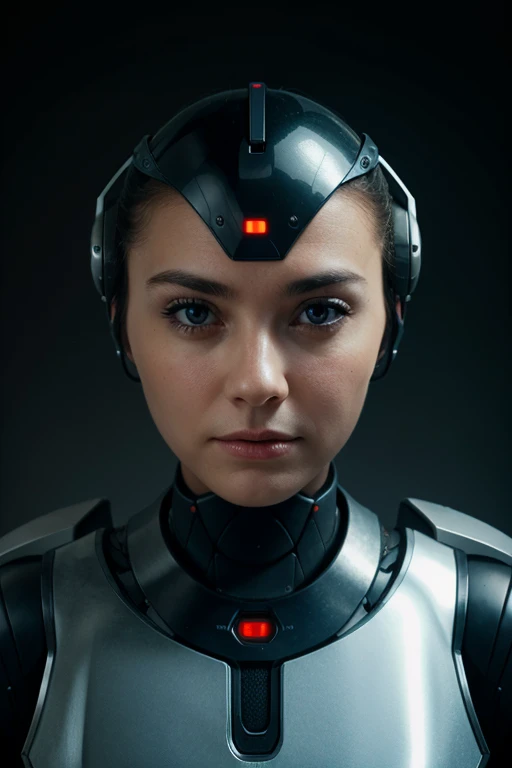 Make me a face of a futuristic robot that is facing forward and with different expressions as if it were talking without a background