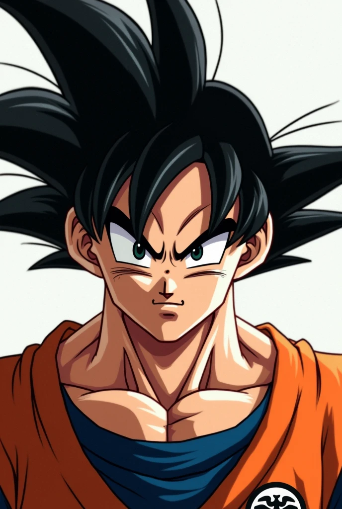 Goku from Dragon Ball Super in detail looking at the camera in ultra hd