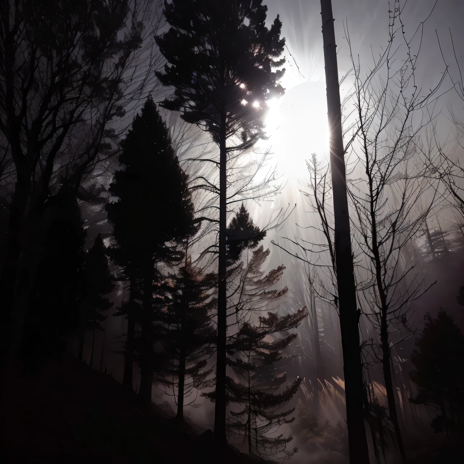 The sun shining through the clouds in the foreground of the wood々, wood々The sun shines in from between, A wood in the foreground with dark trees々There is, Taken with a Sony A3 camera, Lens flare. Unlucky, Hazy sun and mystical, Twilight!!, wood々The sun passing between, Spooky backlight, in karuizawa, evening!! in the forest, wood々Moonlight shining through the space, There is fog