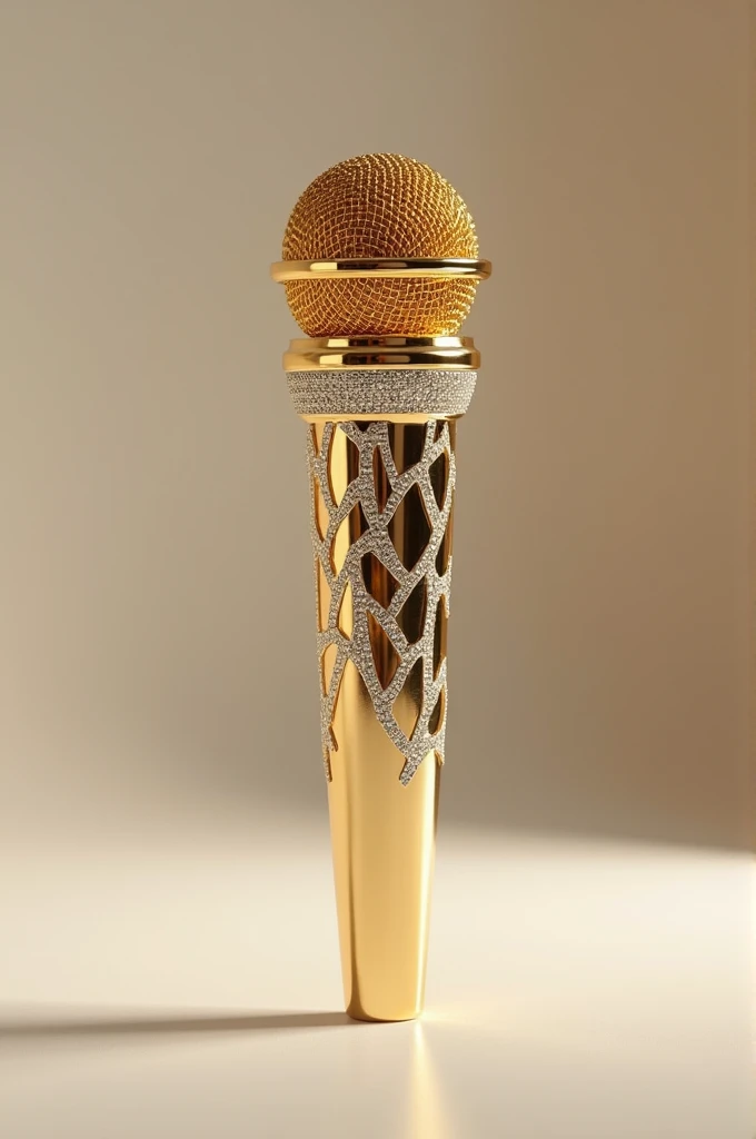 Gold and diamond mic look like pen jewelry design