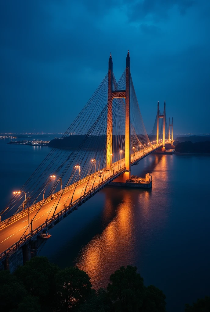 Padma Bridge Of Bangladesh is stands on the river of Padma. It looks so gorgeous at the night when a drone camera moving on this bridge it's lightning and river views attract everyone.