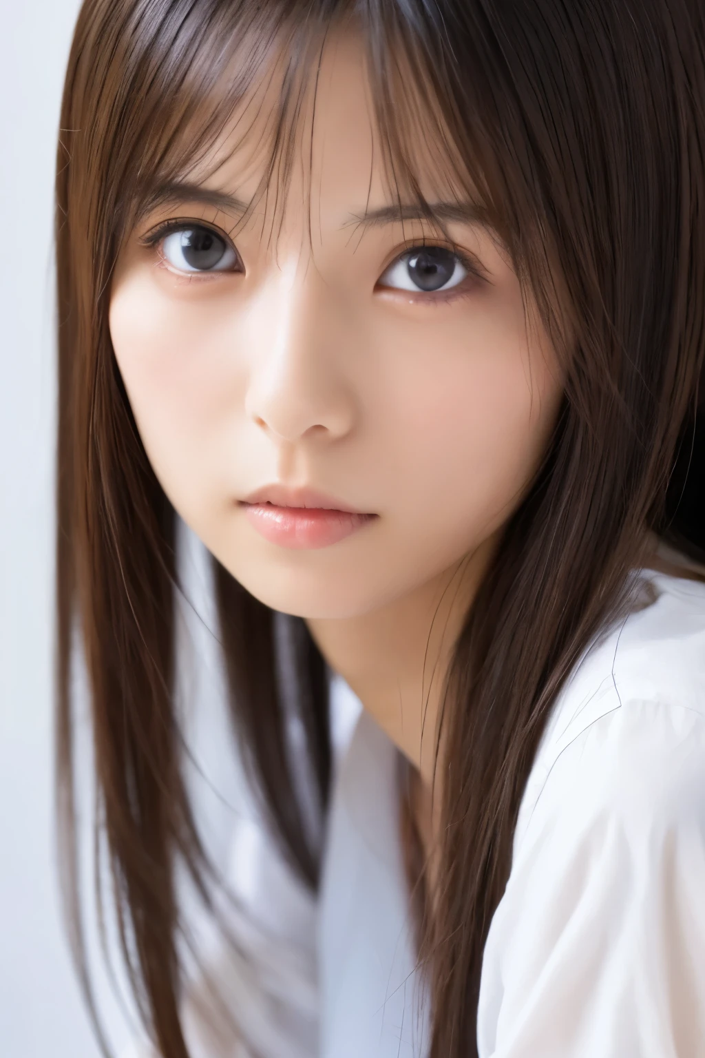 Photogravure, Skinny Japanese woman, detailed face, detailed eyes