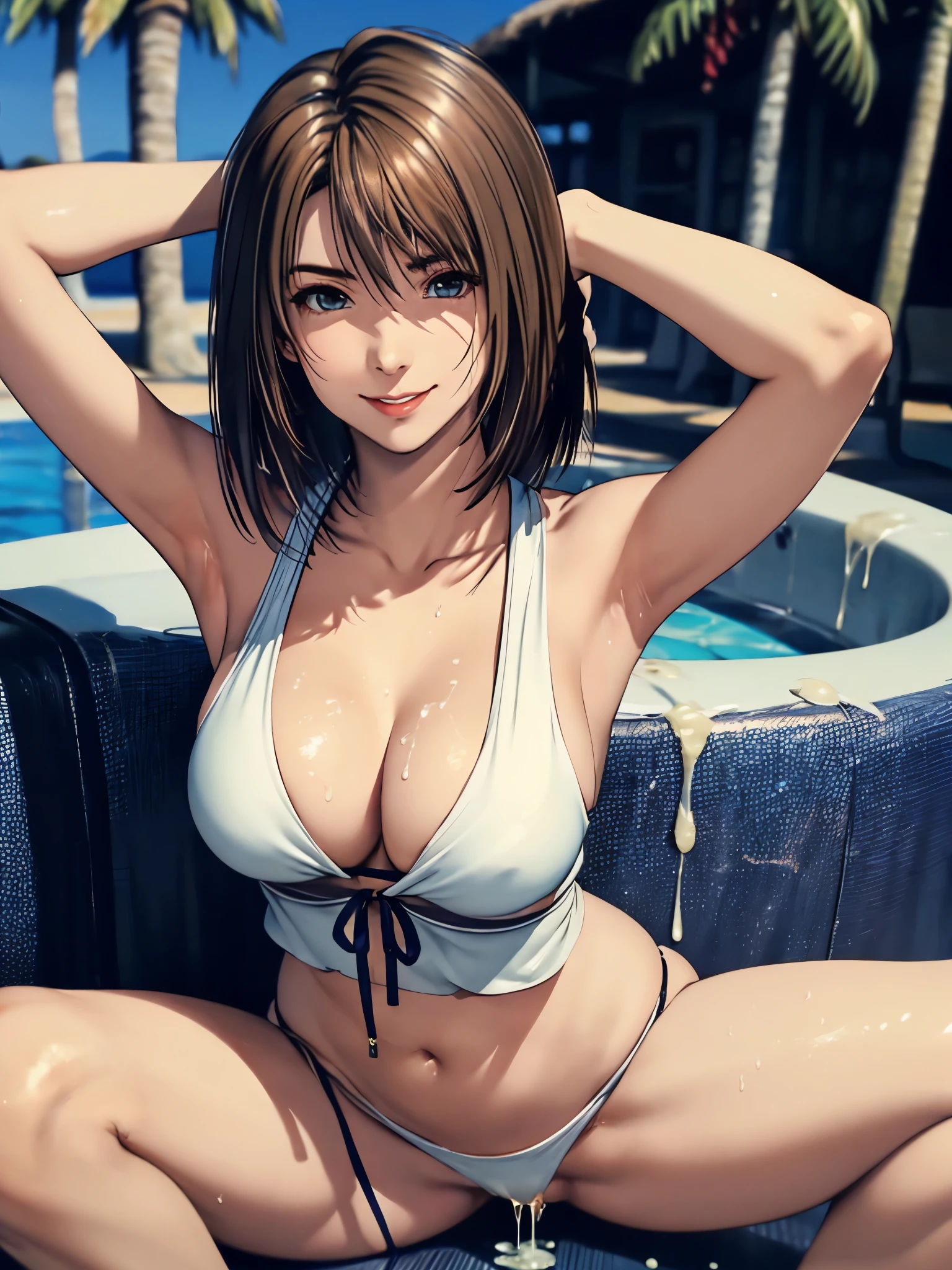 Highest quality, masterpiece,((View your viewers,Full ,Armpit Show,vagina,woman onp,cum in Pussy,sw,girl ting with sexual climax,breast mis behin,spreadahegao,orgasm)),(Highest qual resolution,masterp.2),Realistic,Realistic design,Very detailed,woman,Beautiful subtle smile,short hair,[Real Skin],Bedroom,erotic,Realistic pose,Spread your legs,Large Breasts,Hairya,Nipples,genital,erotic gaze,Summer beach,Yo,elegant,Palm ackgroul pose,Soft lighibrant colors,Bokeh,Beautiful Skin,Shiny Hair,Curved body,Smooth texture,Artwork,High Fashion,confidence,Fascinating,Narrow waist,A teasing look,Mischievous Smile,ModelingI will do my best to provide you with high quality stable diffuse prompts.