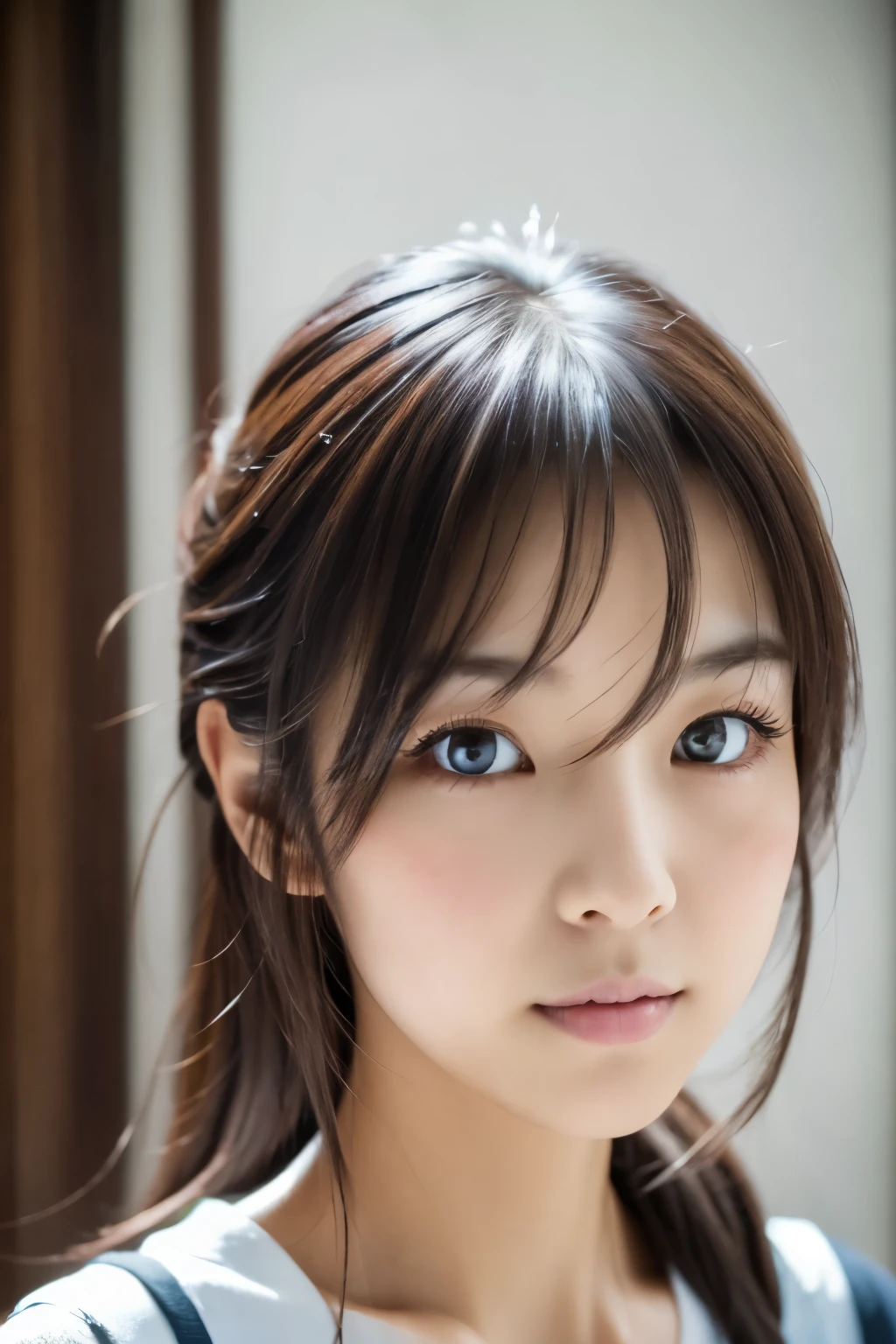 Photogravure, Skinny Japanese woman, detailed face, detailed eyes