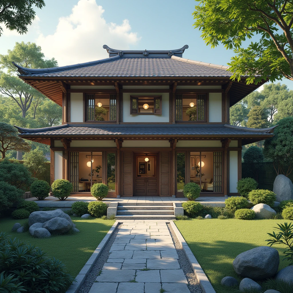 Create a beautiful villa in Japanese style for me 