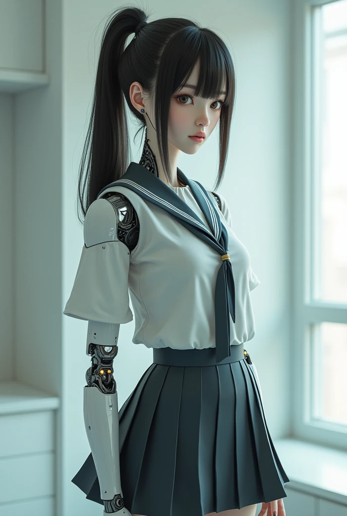 A robotic japanese school girl