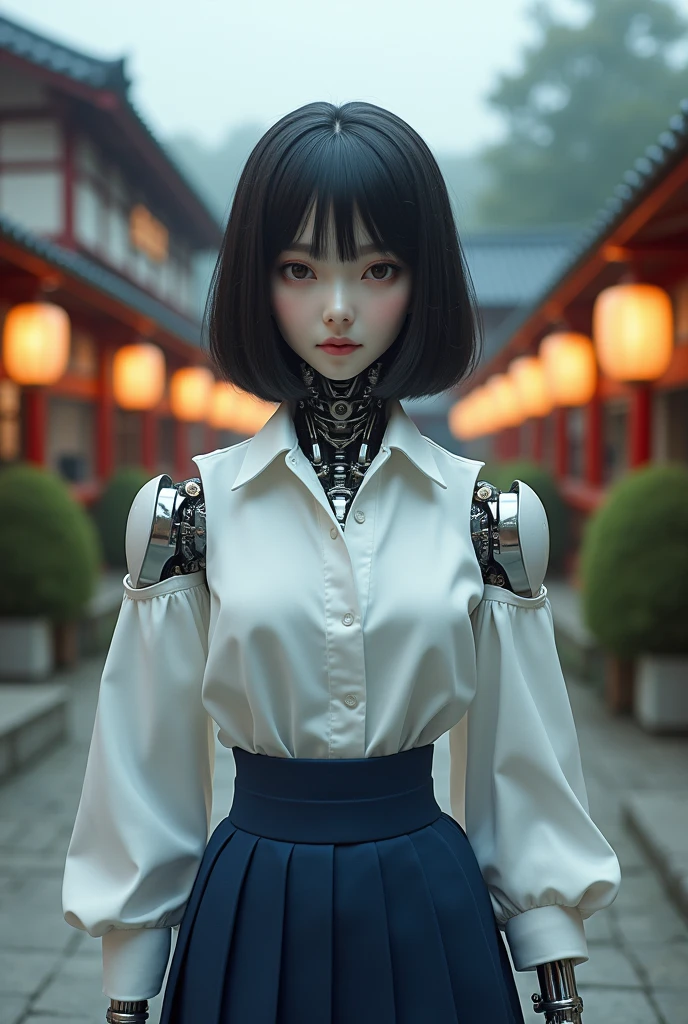 A robotic japanese school girl