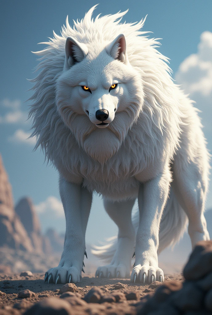 Wolf,  hybrid, saiyan, white hair, mha