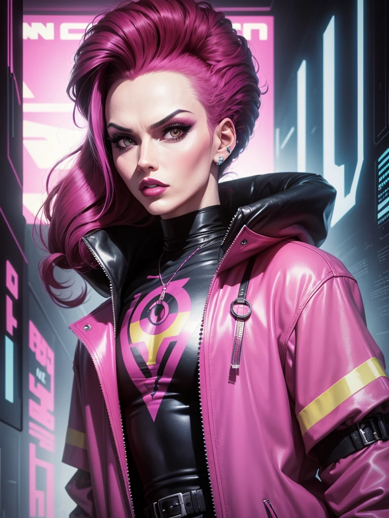 1980s, 1 Mann, Subscribe to, Pete Burns, cyberpunk, pastelle, sfw, dynamic, 80s Oversize Clothing, 80s Movie Poster Art Style