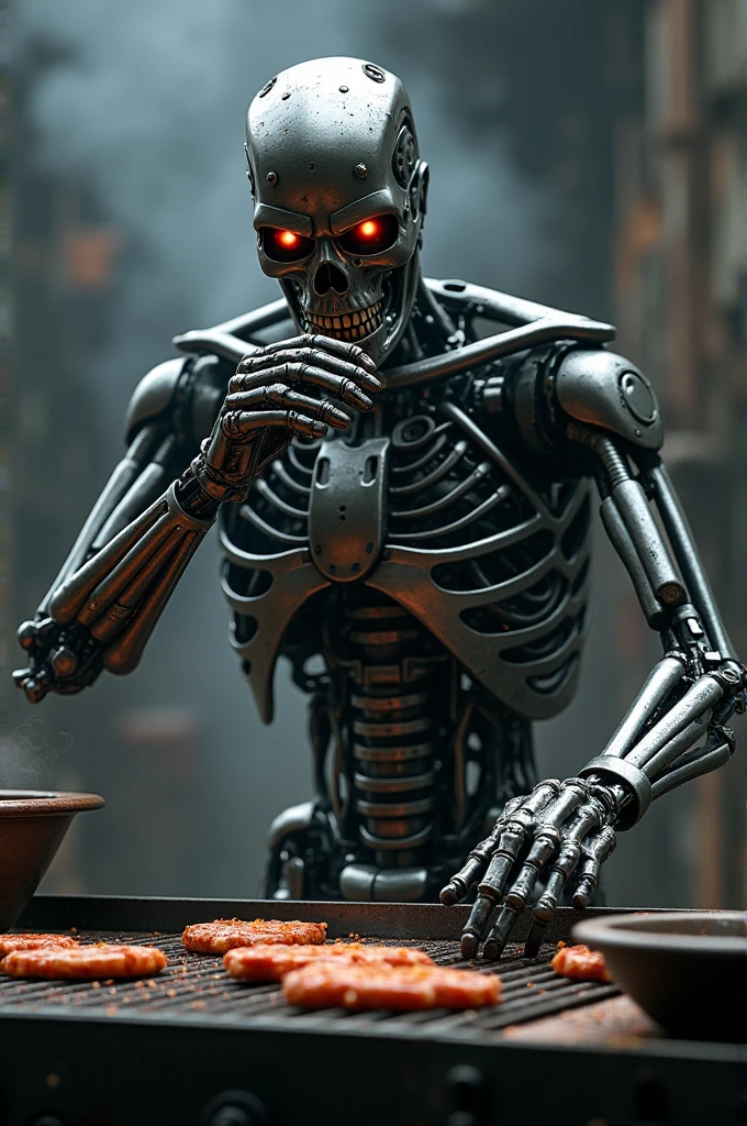 terminator T800 eating grill