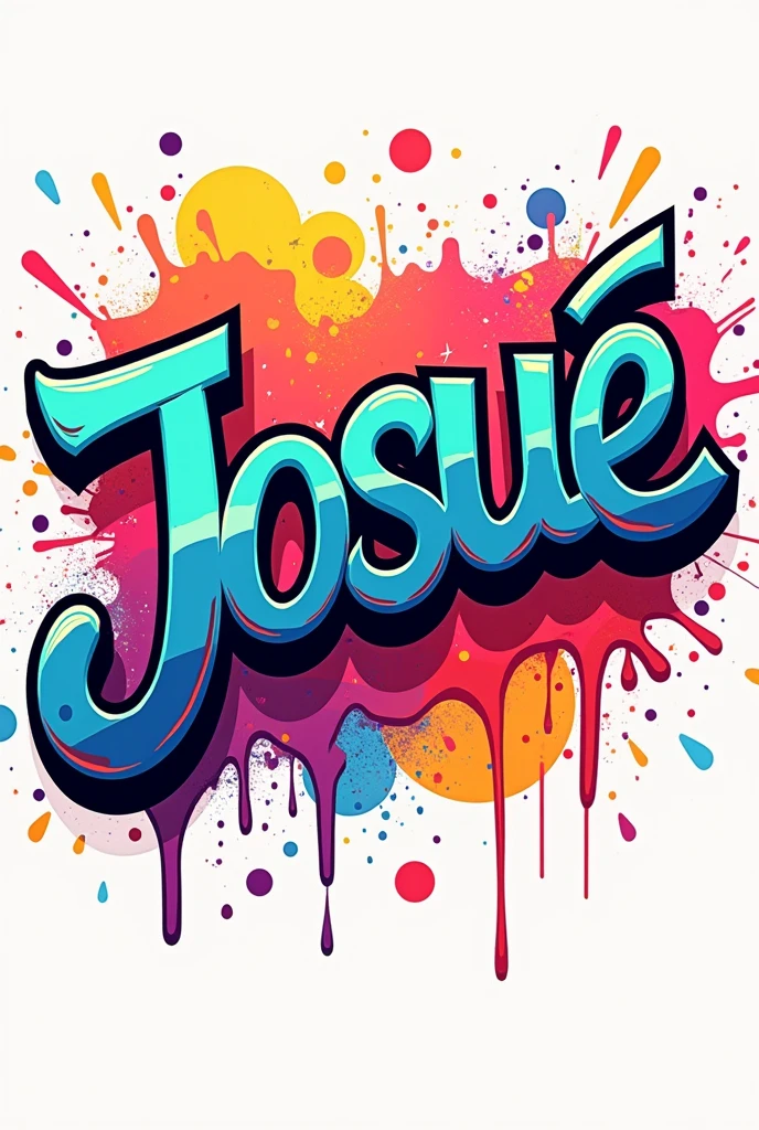 Art with the name Josué with PNG background and simple graffiti font 