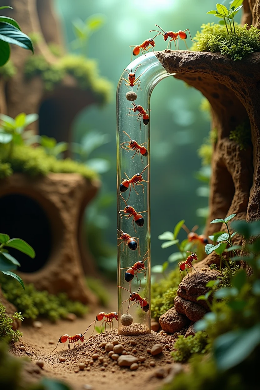 Zoo ant terrarium
Now this way, add a transparent tube that will represent an elevator