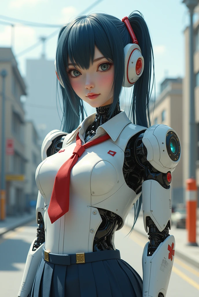 A robotic japanese school girl