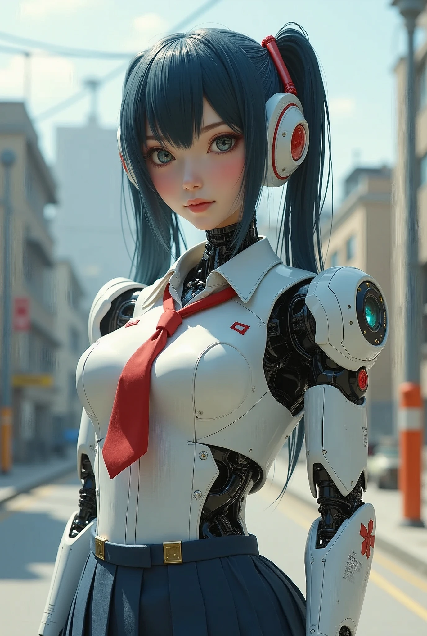 A robotic japanese school girl