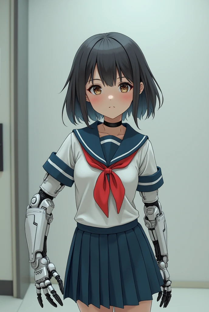 A robotic japanese school girl