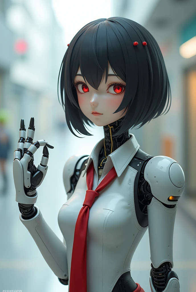 A robotic japanese school girl