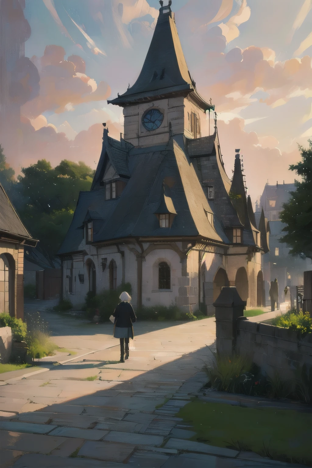 Cityscape at dusk. Beige clay walls and light roof. Depressive person々walks.
Artists use blotting ink、The boundaries of the painting are blurred, Combination with delicate brushwork、Expressing the details of a painting. Incredibly beautiful. Beautiful expression of the shades of black ink.