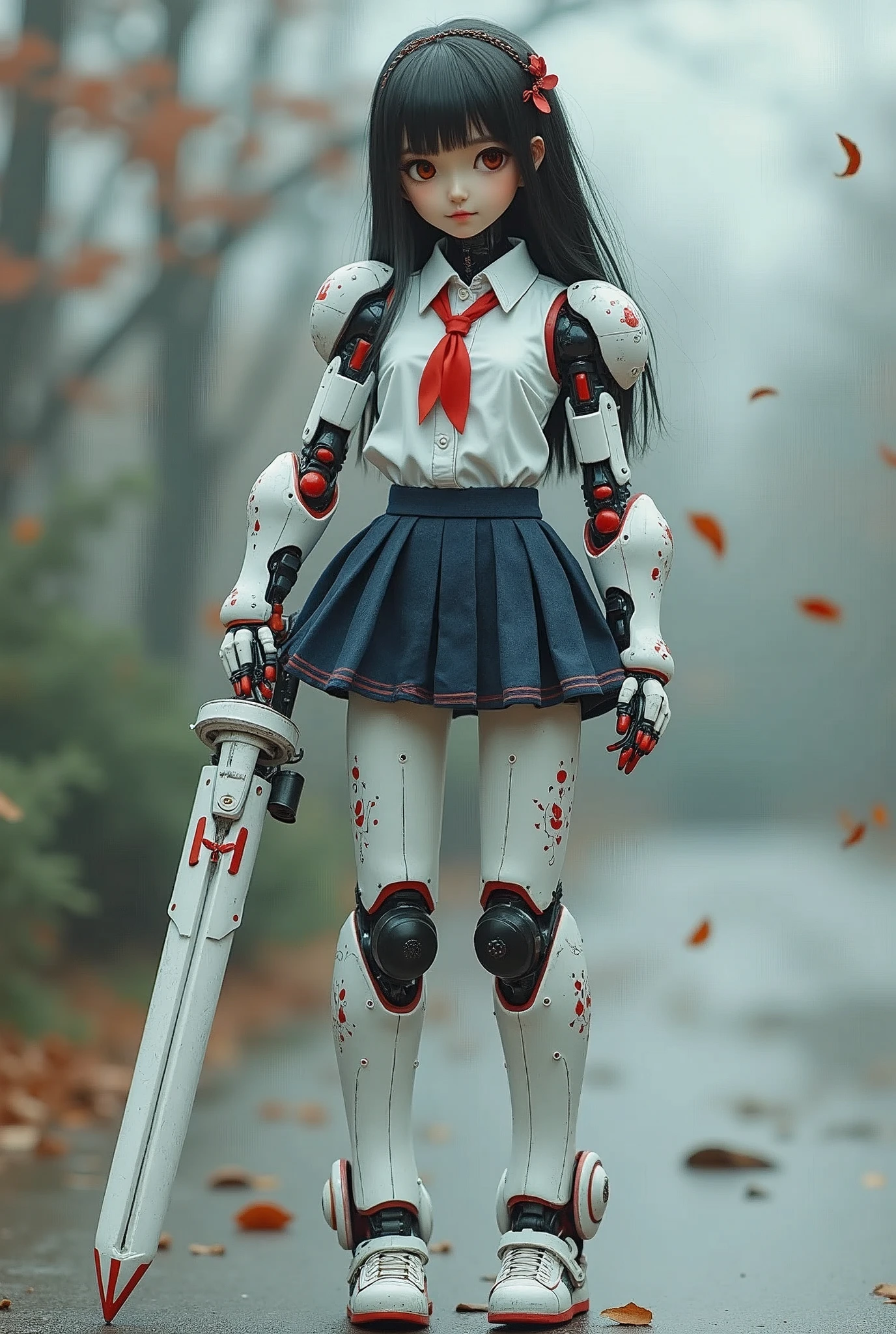 A robotic japanese school girl