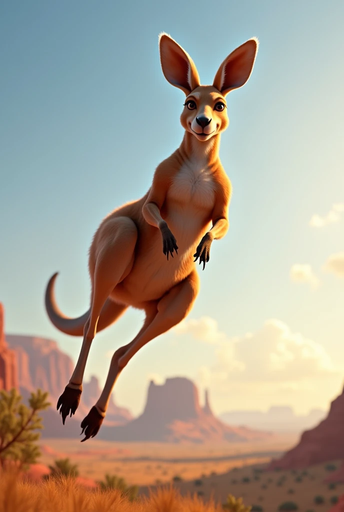 Kangaroo, bouncing high