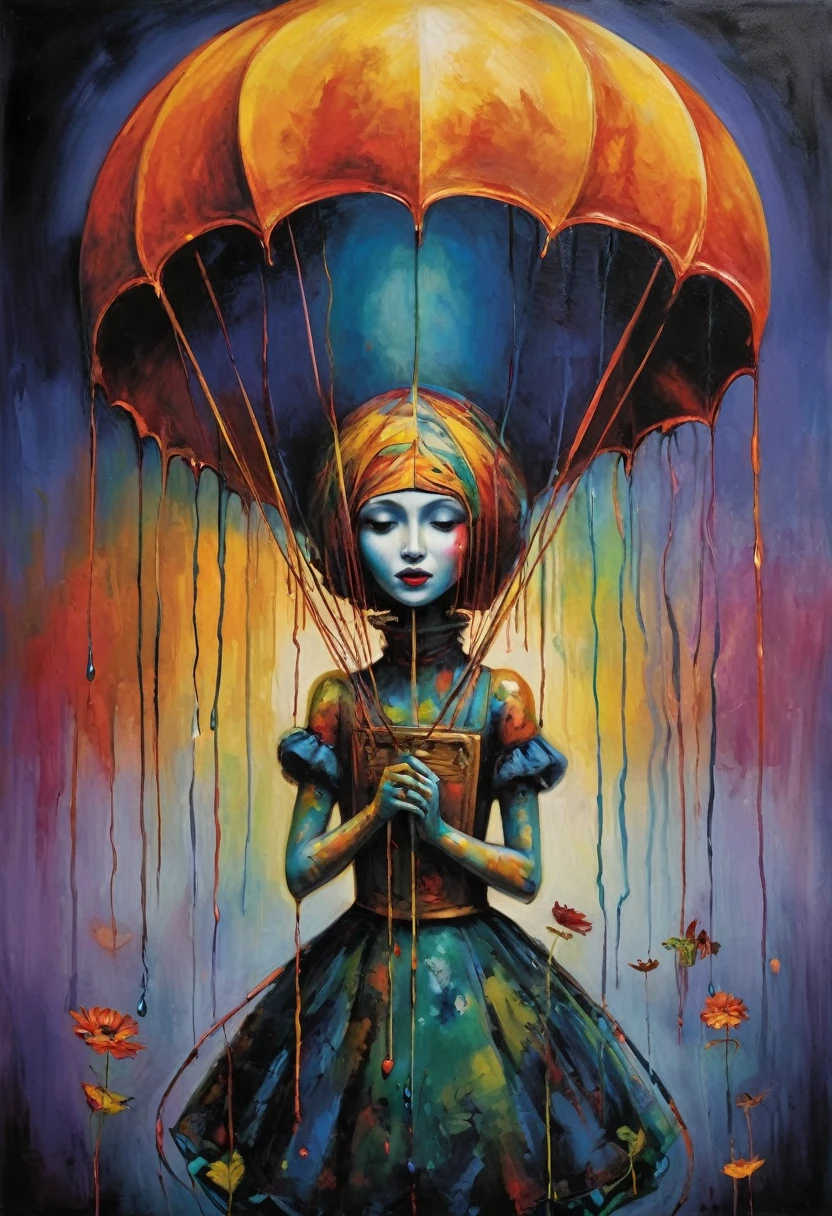 (Artistic Masterpiece of Romantic Life) ( (Themed Art of Life) ( (Conceptual Art) (NFT Exclusive) (Fauvism Work) ()”) Where visual poetry transcends traditional boundaries and embraces the dynamic interplay between creativity and technology Takes),dripping paint,darkart,style, in the style of esao andrews
