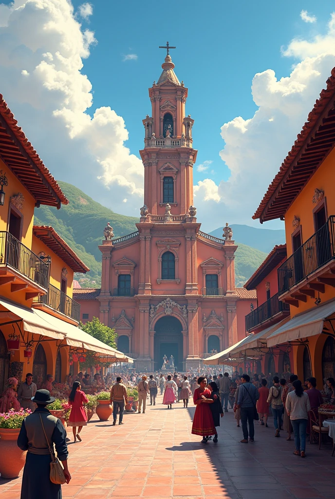 Create an image of the city of Tehuanic Peru in the year 2024, especially the Plaza de Armas of Huánuco