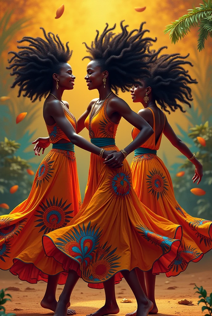 3 femmes africaine danse