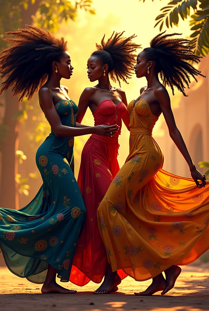 3 femmes africaine danse