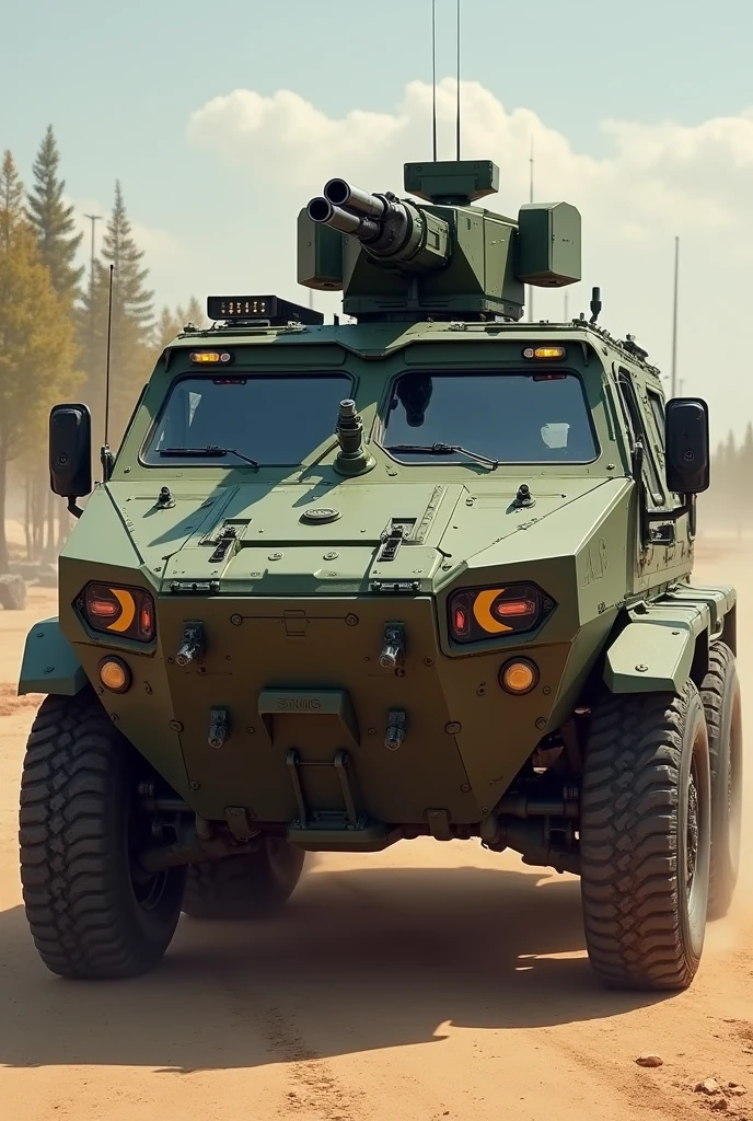 Modern APC with 25mm auto cannon with a M2 machine gun and room for 12 personel 