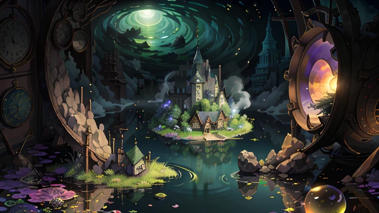 original,(Awareness-raising:1.1),(Highest quality),(masterpiece:1.1),(Highly detailed CG unity 8k ),(color:1.2),lotus,Wide composition,Different world,Twilight,haze,A haze in the distance,Fisheye Lens,crystal,Agate,god々prank,Three thousand worlds,incantation