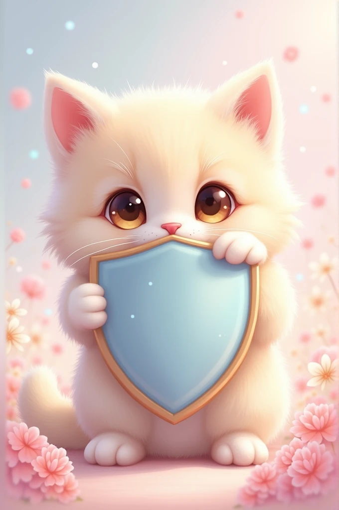 Cute Kitten Shield, In pastel colors