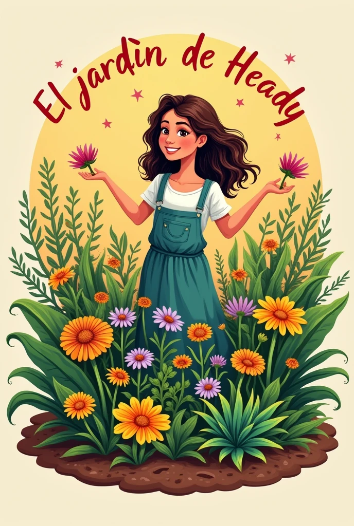 You are an expert designer, help me create a creative and original logo for plant sales with the name El jardín de Heidy.