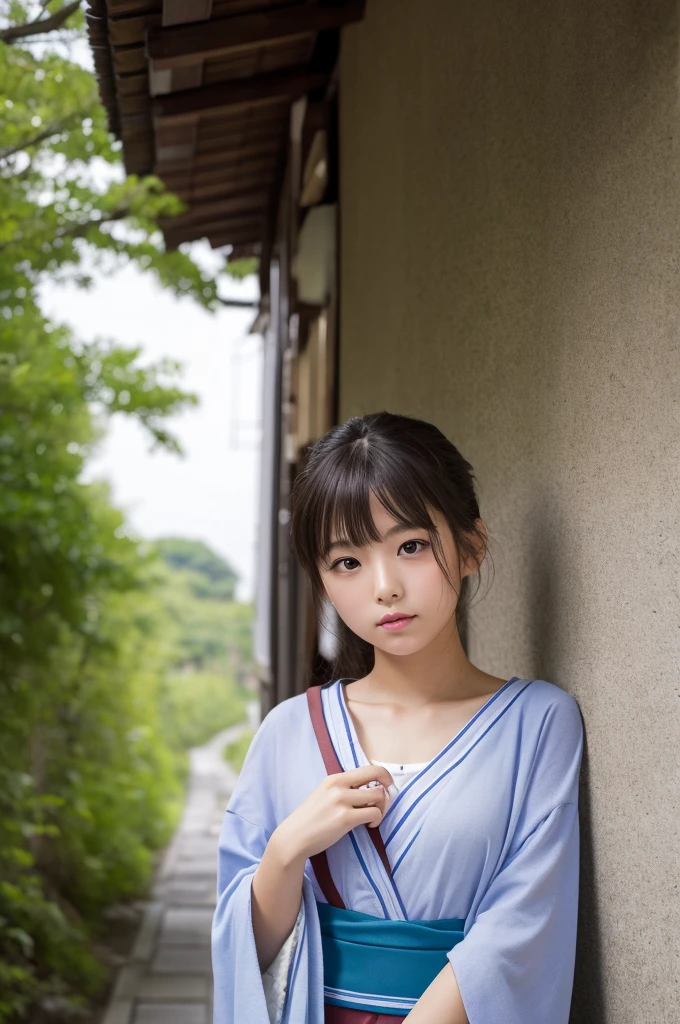 (masterpiece、16k image、High resolution、Highest quality)、alone、One Girl、(Japanese' Calm clothes,perfection)、(perfectionな解剖学,Beautiful body、Healthy Body、Beautiful Skin)、Stormy days、Brown hair、Tying up your hair、black eye、By the window、Bust B cup:1.5、New residential area、artistic.、Beautiful woman、Beautiful body、smile、38 years old