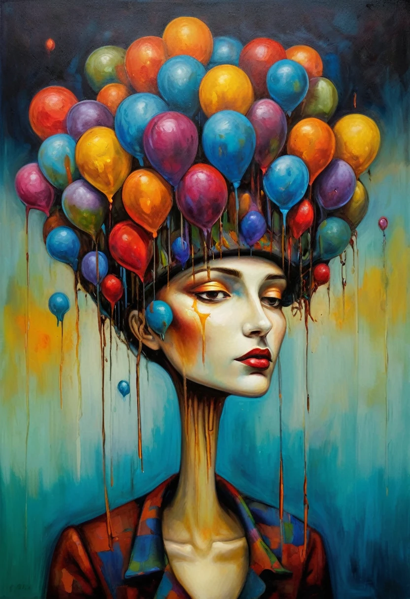 (Artistic Masterpiece of Romantic Life) ( (Themed Art of Life) ( (Conceptual Art) (NFT Exclusive) (Fauvism Work) ()”) Where visual poetry transcends traditional boundaries and embraces the dynamic interplay between creativity and technology Takes),dripping paint,darkart,style, in the style of esao andrews