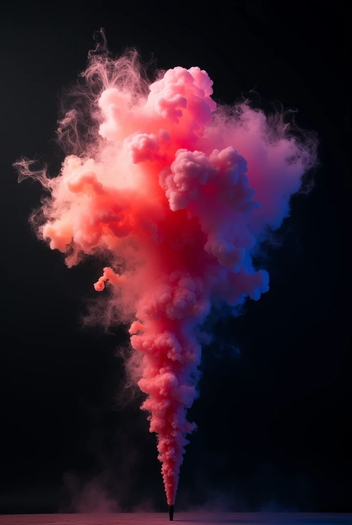 Smoke bomb against a black background