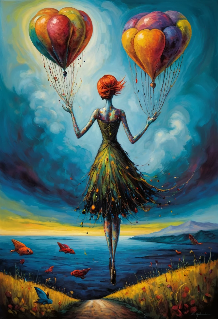 (Artistic Masterpiece of Romantic Life) ( (Themed Art of Life) ( (Conceptual Art) (NFT Exclusive) (Fauvism Work) ()”) Where visual poetry transcends traditional boundaries and embraces the dynamic interplay between creativity and technology Takes),dripping paint,darkart,style, in the style of esao andrews