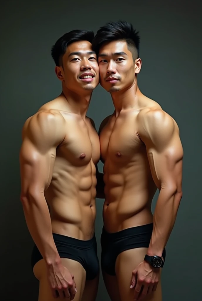 Two Vietnamese men, 25 years old, 2 Asian people , just, อวัยวะsexชายใหญ่, bare ,hugs and kisses, Handsome and elegant, just, sexy , Masculine and handsome，hugs and kisses, have muscles，The muscles look good..，hairy, Have fair skin...,no beard, full body photo,(very detailed, realistic, best quality, 4K, 8ก, height, Masterpiece:1.3), mature man, Charming and outstanding , (The body builds muscle), อวัยวะsexชายใหญ่, sweat, dirty face ,tight chest, sex,See-through shirt, Erotic, Horny, Look straight..., Accessories include luxury watches., in the classroom,look at the audience.,muscle veins,no underwear 