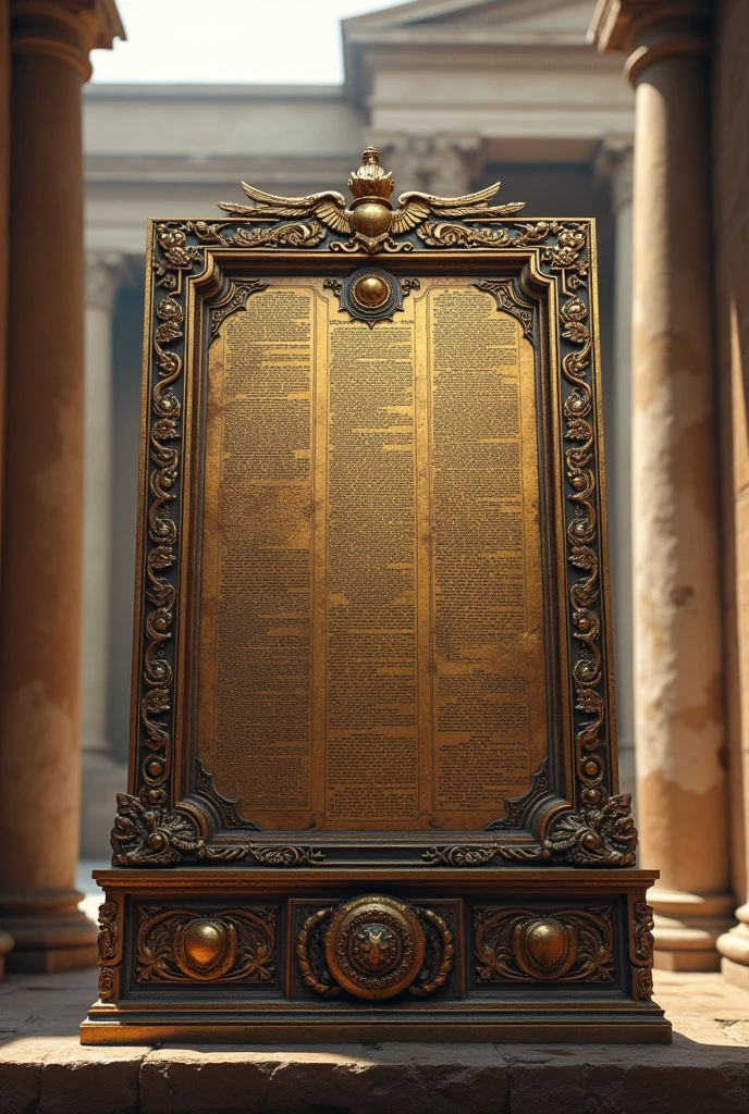 I saw the table of Roman law

