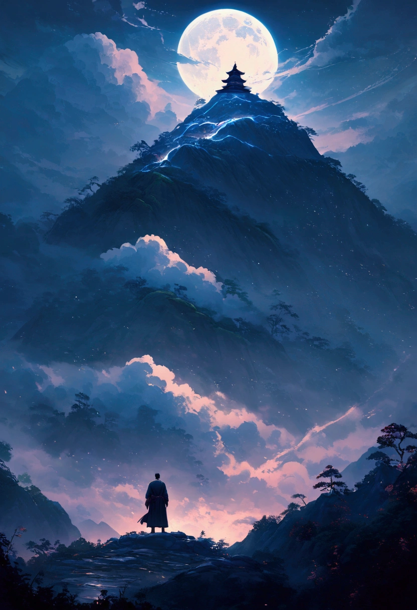 dojo atop a mountain , wrapped in hurricanes and tornadoes with his master at the top waiting for challengers