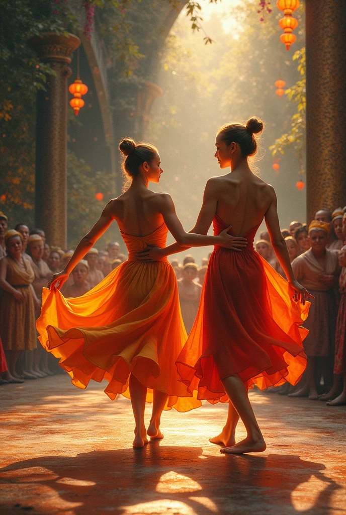 Create an image that portrays the artistic-cultural aspect of dance.
