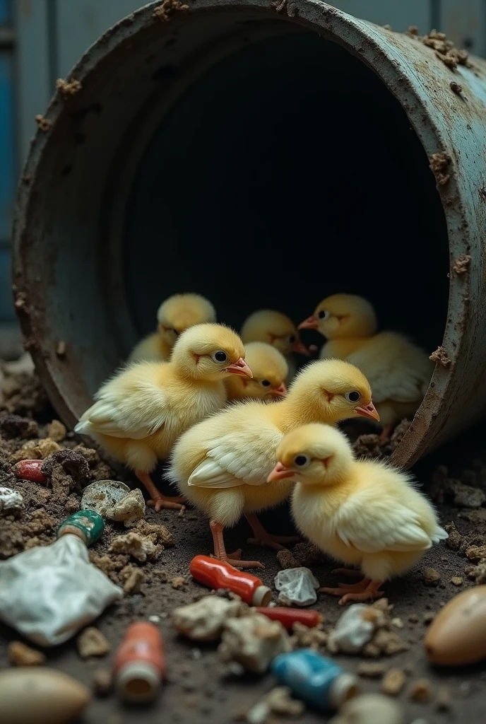 Chicks thrown in garbage 