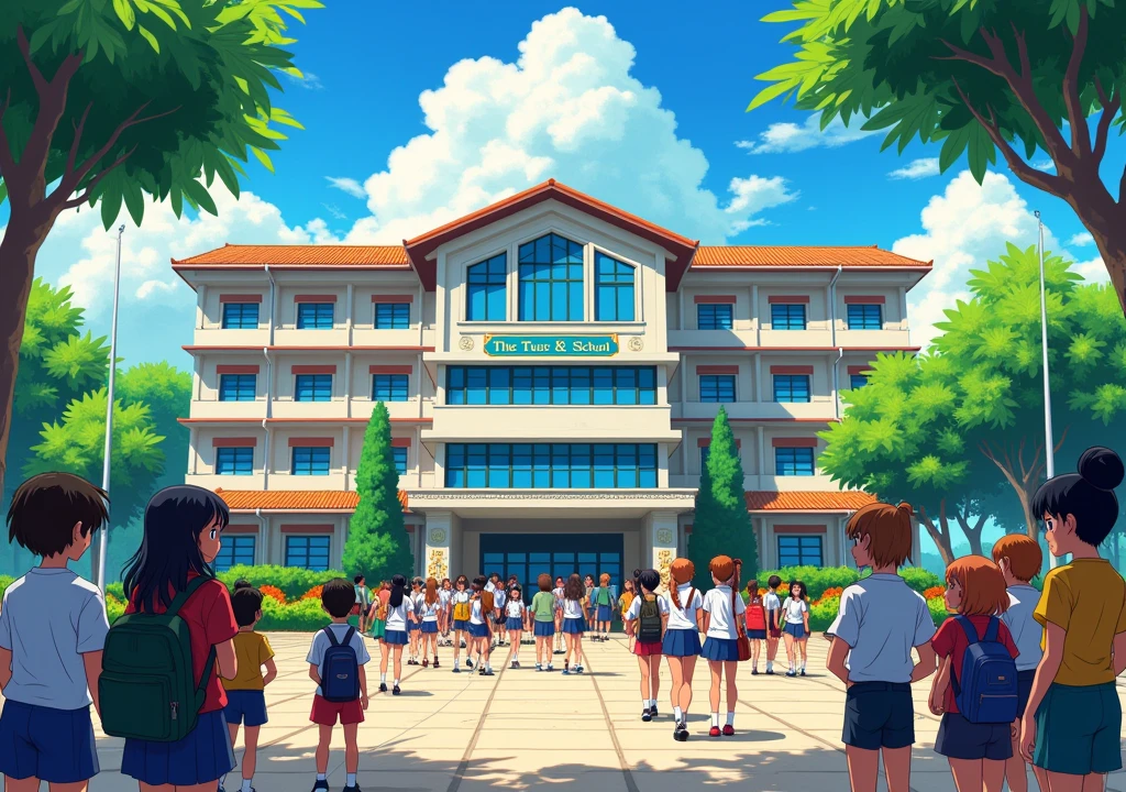 Entrance to a school in Brazilian Anime style