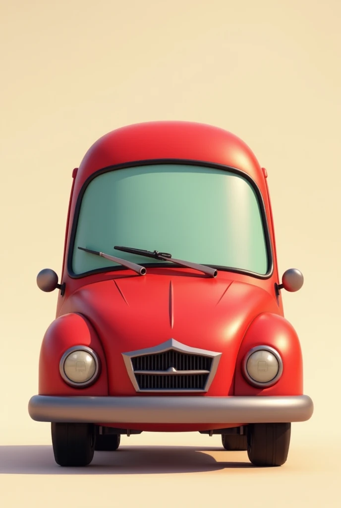 Give me an image of an animated red bocho where only the roof is visible.