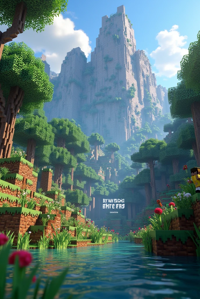 Generate a picture with a transparent background and something that says SluchCraft set in Minecraft 