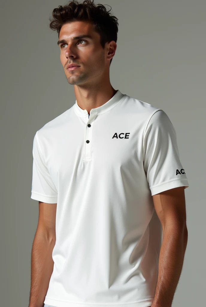T short de tennis inspiré de la marque on running et des marques de luxe françaises
Design premium épuré avec le nom de marque «ACE» en petit