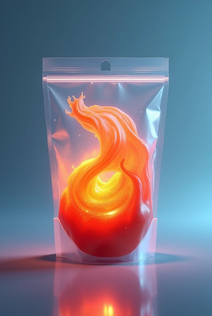 in a plastic bag of garlic sauce