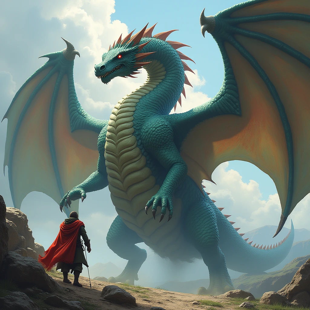 There is a big dragon with a huge head and a huge body, epic fantasy card game art, highly detailed fantasy art, detailed digital 2d fantasy art, epic fantasy artwork, detailed fantasy art, epic fantasty card game art, Dungeons&Dragons Fantasy Art, hyperrealistic d & d fantasy art, symmetrical spectacular fantasy art, cyborg dragon portrait